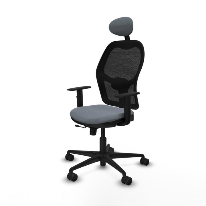 Jorquera traslack malla negra bali gris brazos 1D base nailon cabecero fijo ruedas 65mm nailon