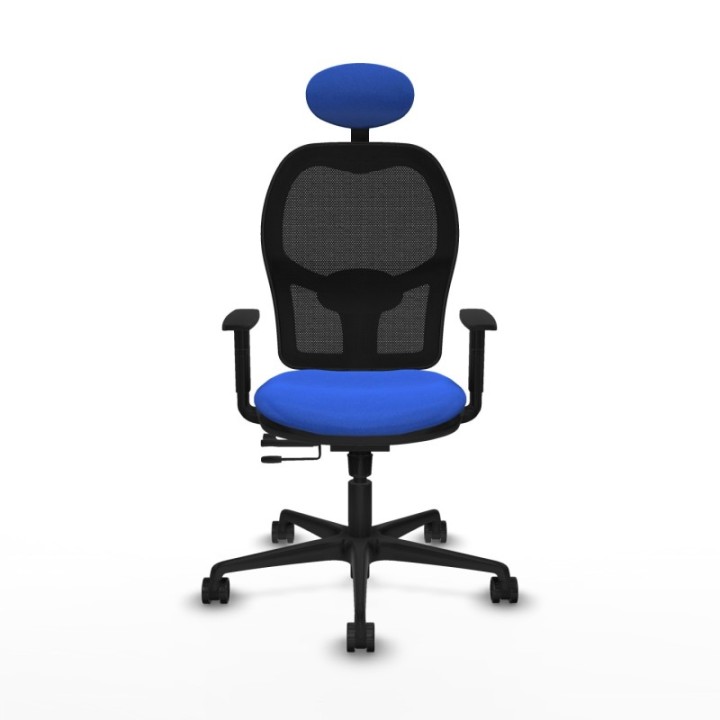 Jorquera traslack malla negra bali azul brazos 1D base nailon cabecero fijo ruedas 65mm nailon