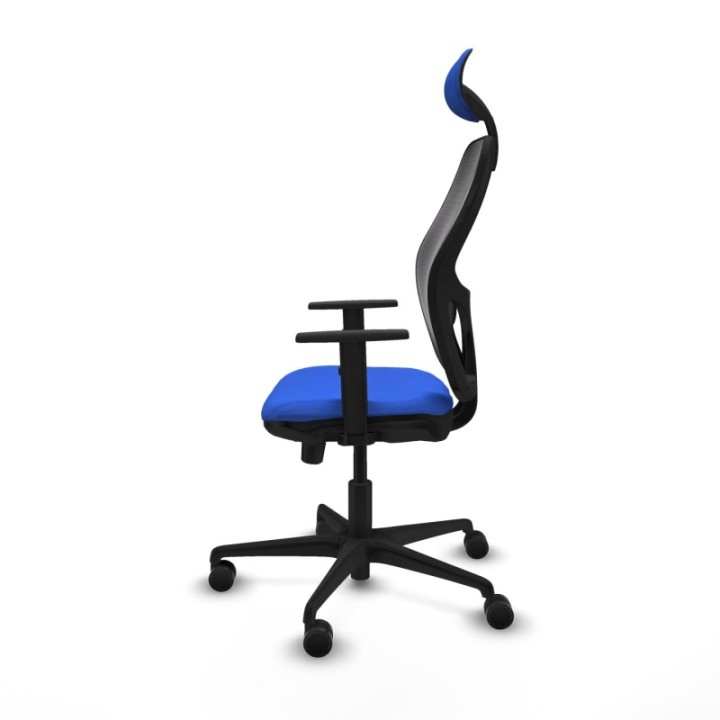 Jorquera traslack malla negra bali azul brazos 1D base nailon cabecero fijo ruedas 65mm nailon