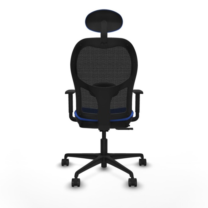 Jorquera traslack malla negra bali azul brazos 1D base nailon cabecero fijo ruedas 65mm nailon