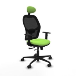 Jorquera traslack malla negra bali pistacho brazos 1D base nailon cabecero fijo ruedas 65mm nailon