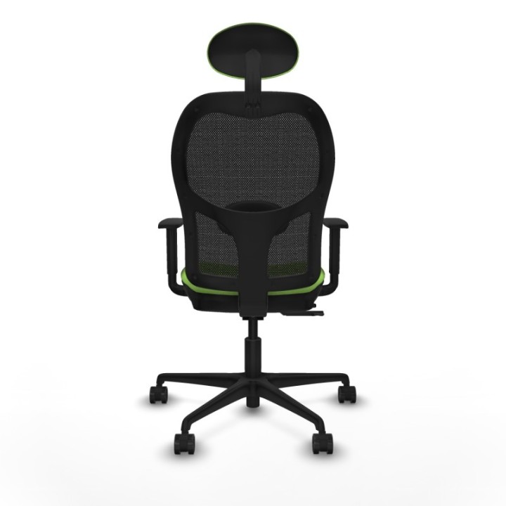 Jorquera traslack malla negra bali pistacho brazos 1D base nailon cabecero fijo ruedas 65mm nailon