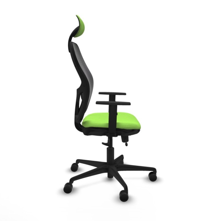 Jorquera traslack malla negra bali pistacho brazos 1D base nailon cabecero fijo ruedas 65mm nailon