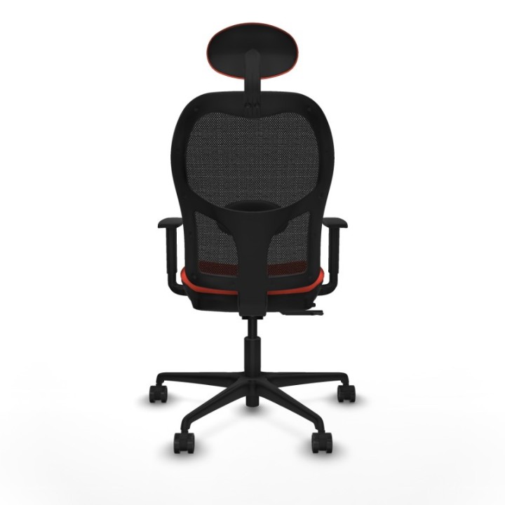 Jorquera traslack malla negra bali naranja oscuro brazos 1D base nailon cabecero fijo ruedas 65mm nailon