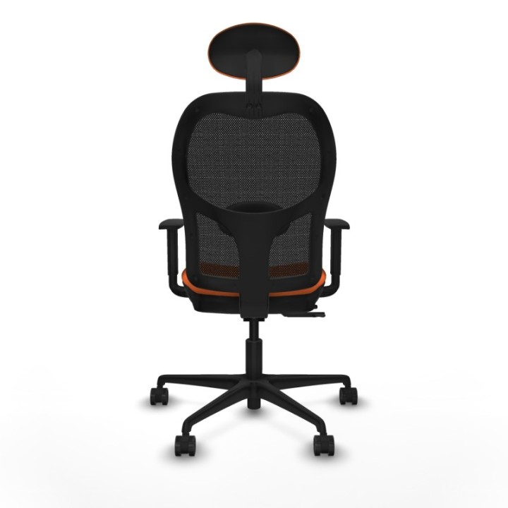 Jorquera traslack malla negra bali naranja brazos 1D base nailon cabecero fijo ruedas 65mm nailon