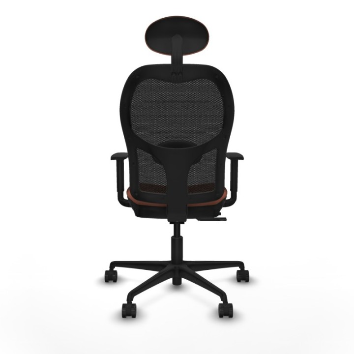 Jorquera traslack malla negra bali marrón brazos 1D base nailon cabecero fijo ruedas 65mm nailon