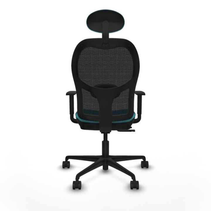 Jorquera traslack malla negra bali turquesa brazos 1D base nailon cabecero fijo ruedas 65mm nailon