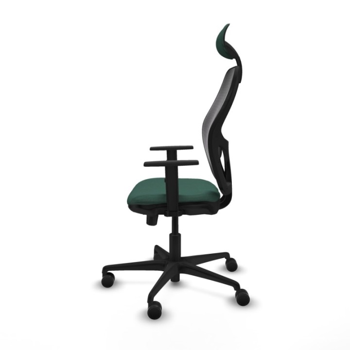 Jorquera traslack malla negra bali verde botella brazos 1D base nailon cabecero fijo ruedas 65mm nailon