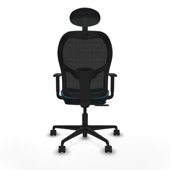 Jorquera traslack malla negra bali verde petroleo brazos 1D base nailon cabecero fijo ruedas 65mm nailon