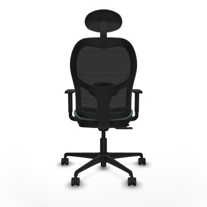 Jorquera traslack malla negra bali verde esmeralda brazos 1D base nailon cabecero fijo ruedas 65mm nailon