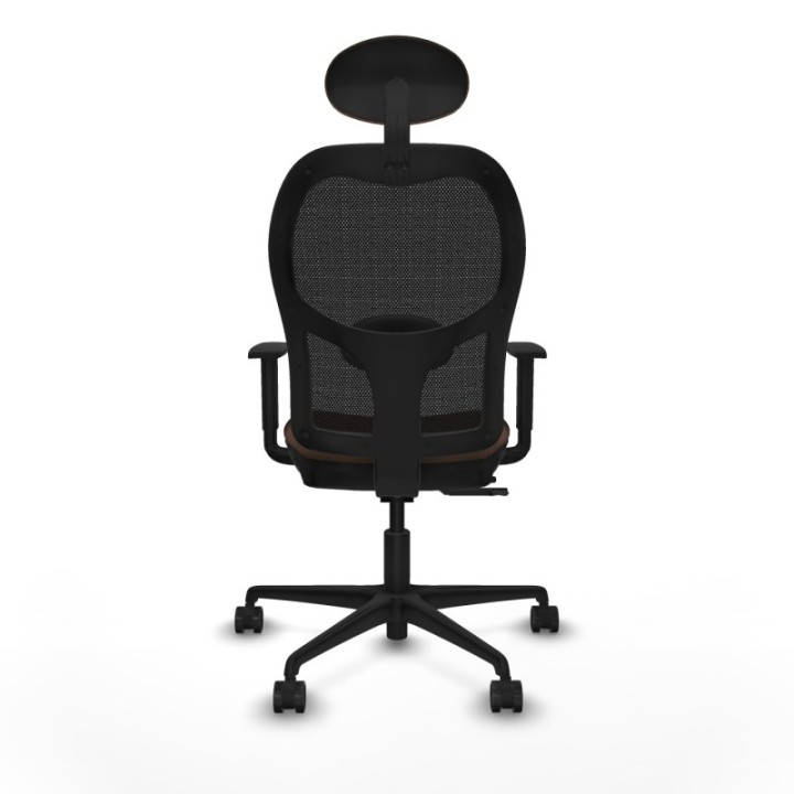 Jorquera traslack malla negra bali marrón oscuro brazos 1D base nailon cabecero fijo ruedas 65mm nailon