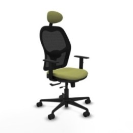 Jorquera traslack malla negra bali verde oliva brazos 1D base nailon cabecero fijo ruedas 65mm nailon