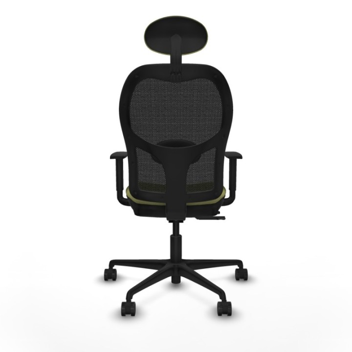 Jorquera traslack malla negra bali verde oliva brazos 1D base nailon cabecero fijo ruedas 65mm nailon