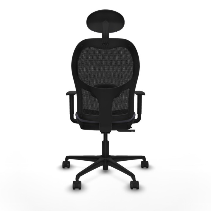 Jorquera traslack malla negra bali gris oscuro brazos 1D base nailon cabecero fijo ruedas 65mm nailon