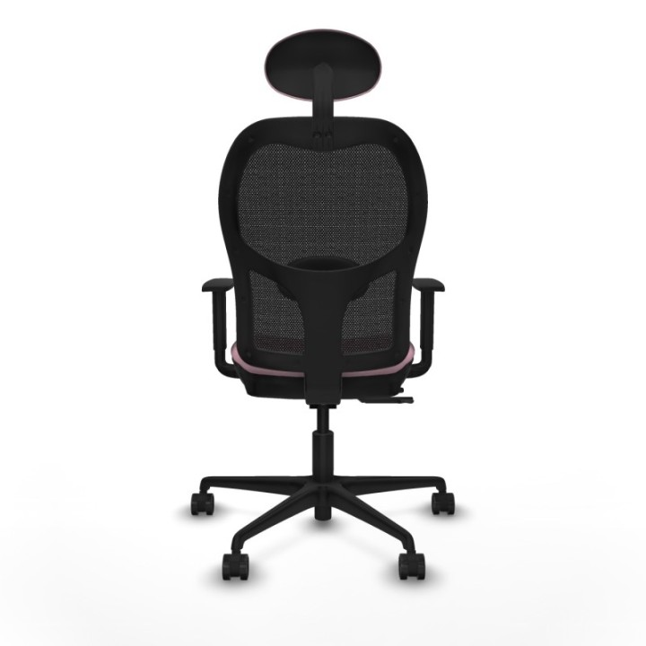 Jorquera traslack malla negra bali rosa brazos 1D base nailon cabecero fijo ruedas 65mm nailon