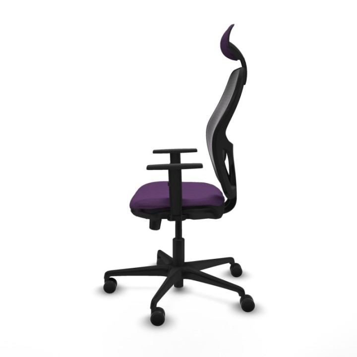 Jorquera traslack malla negra bali morado brazos 1D base nailon cabecero fijo ruedas 65mm nailon