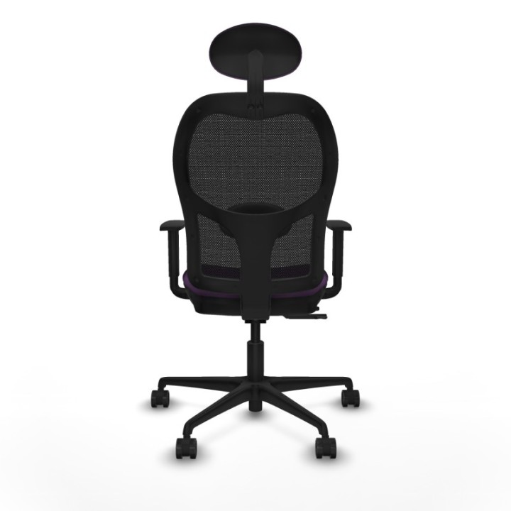 Jorquera traslack malla negra bali morado brazos 1D base nailon cabecero fijo ruedas 65mm nailon