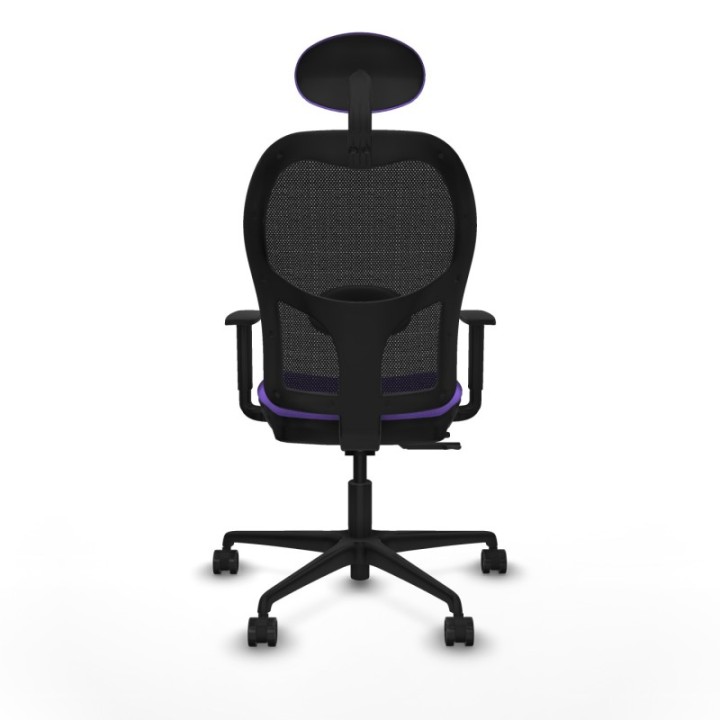 Jorquera traslack malla negra bali lila brazos 1D base nailon cabecero fijo ruedas 65mm nailon