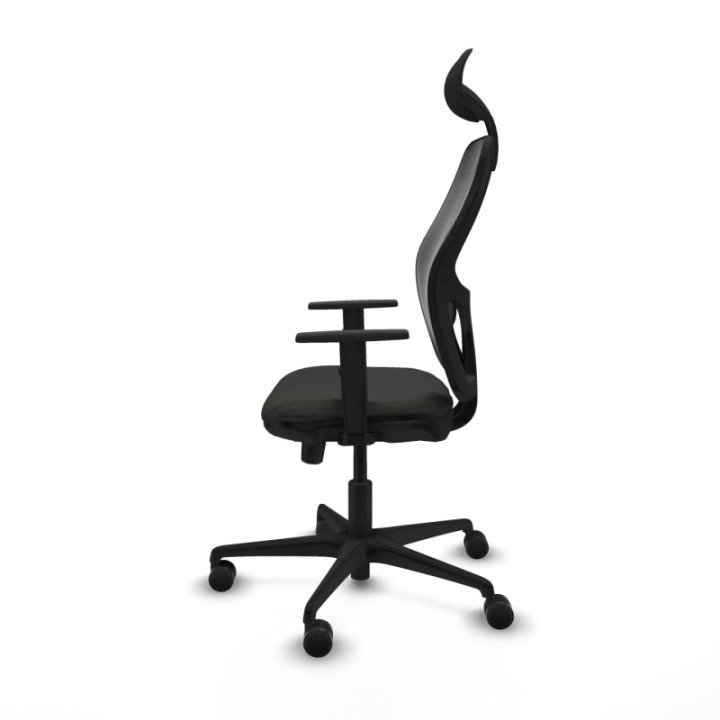 Jorquera traslack malla negra bali negro brazos 1D base nailon cabecero fijo ruedas 65mm nailon