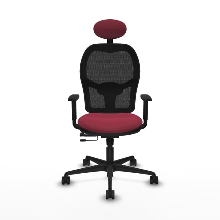 Jorquera traslack malla negra bali granate brazos 1D base nailon cabecero fijo ruedas 65mm nailon