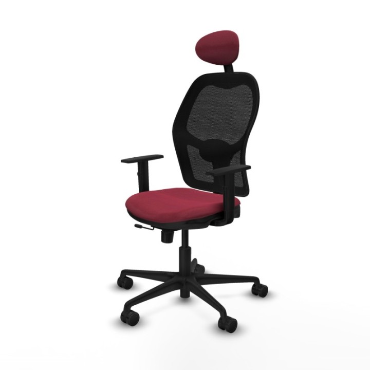 Jorquera traslack malla negra bali granate brazos 1D base nailon cabecero fijo ruedas 65mm nailon