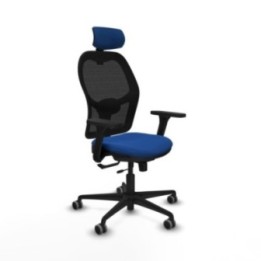 Jorquera traslack malla negra similpiel azul brazos 3D base nailon cabecero 2D ruedas 65mm engomada