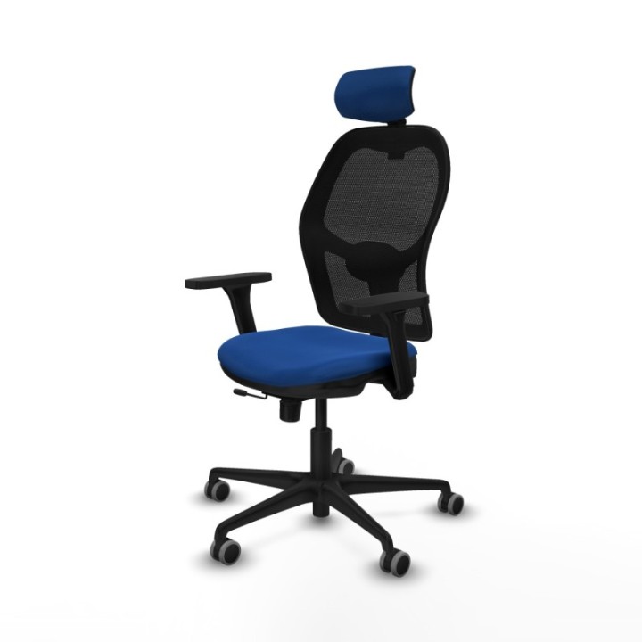 Jorquera traslack malla negra similpiel azul brazos 3D base nailon cabecero 2D ruedas 65mm engomada