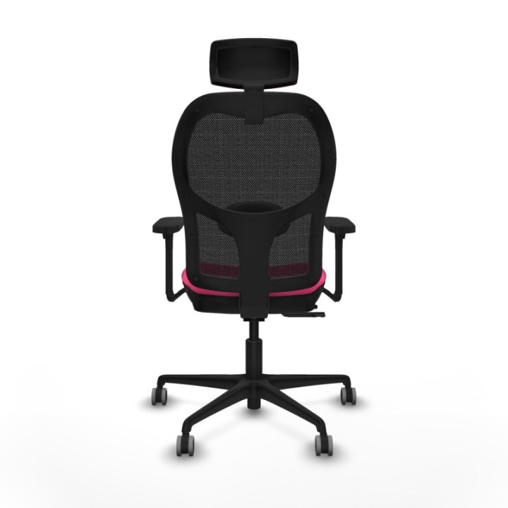 Jorquera traslack malla negra similpiel rosa brazos 3D base nailon cabecero 2D ruedas 65mm engomada