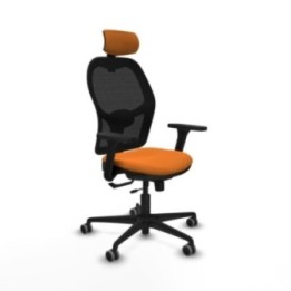 Jorquera traslack malla negra similpiel naranja brazos 3D base nailon cabecero 2D ruedas 65mm engomada