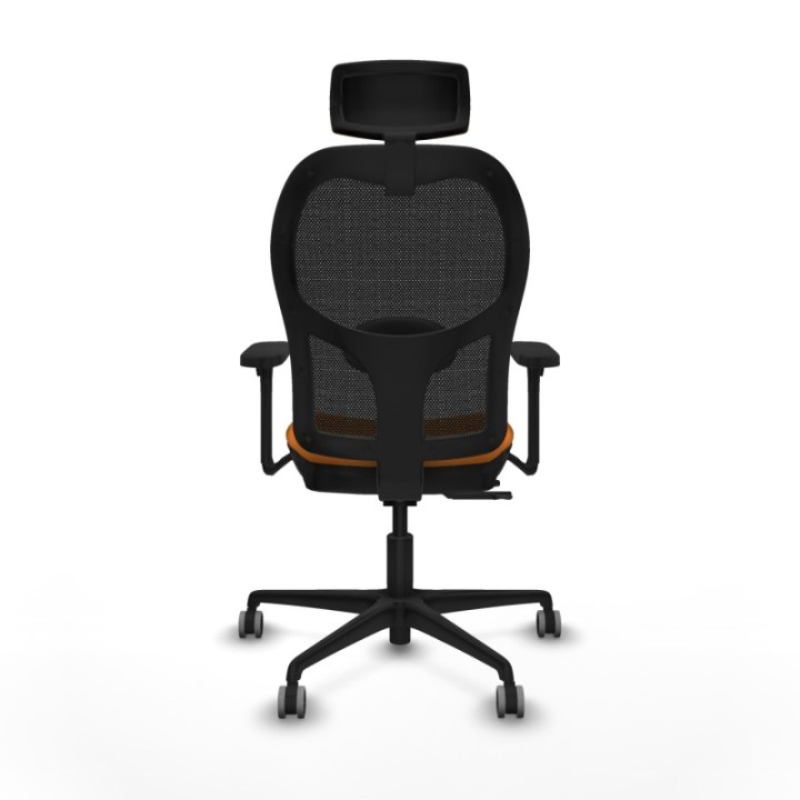 Jorquera traslack malla negra similpiel naranja brazos 3D base nailon cabecero 2D ruedas 65mm engomada