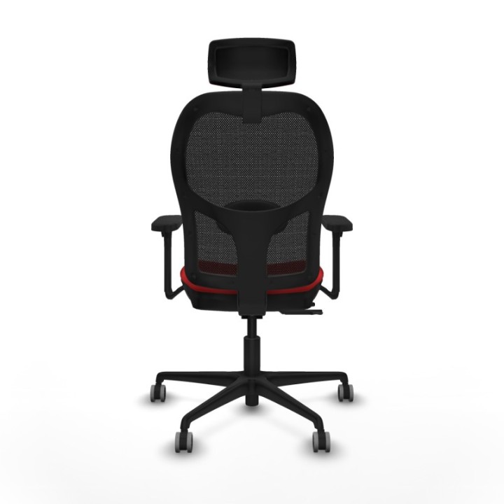 Jorquera traslack malla negra similpiel rojo brazos 3D base nailon cabecero 2D ruedas 65mm engomada