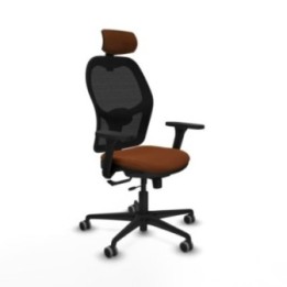 Jorquera traslack malla negra similpiel marrón brazos 3D base nailon cabecero 2D ruedas 65mm engomada