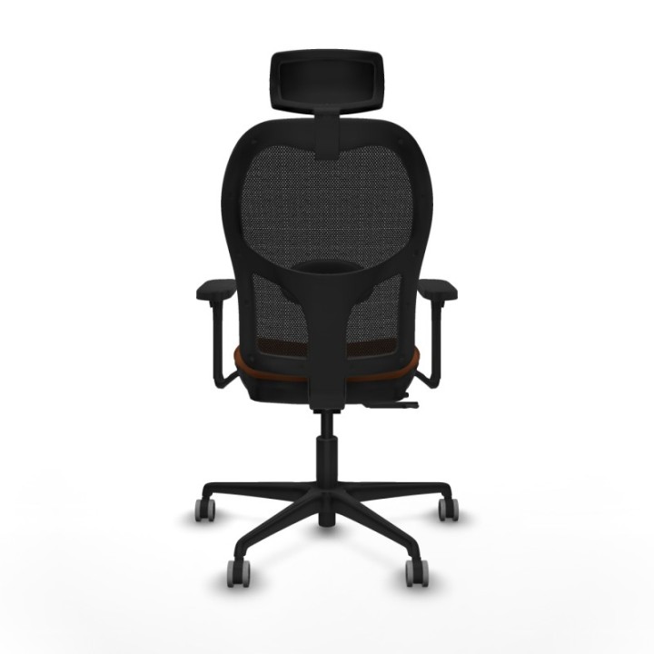 Jorquera traslack malla negra similpiel marrón brazos 3D base nailon cabecero 2D ruedas 65mm engomada