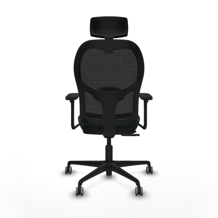 Jorquera traslack malla negra similpiel verde botella brazos 3D base nailon cabecero 2D ruedas 65mm engomada