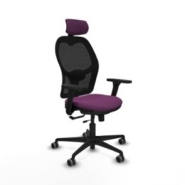 Jorquera traslack malla negra similpiel morado brazos 3D base nailon cabecero 2D ruedas 65mm engomada