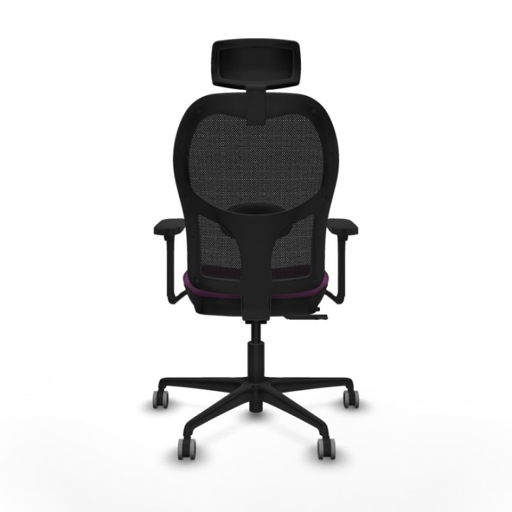 Jorquera traslack malla negra similpiel morado brazos 3D base nailon cabecero 2D ruedas 65mm engomada