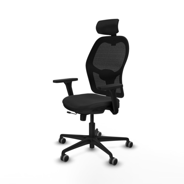 Jorquera traslack malla negra similpiel negro brazos 3D base nailon cabecero 2D ruedas 65mm engomada