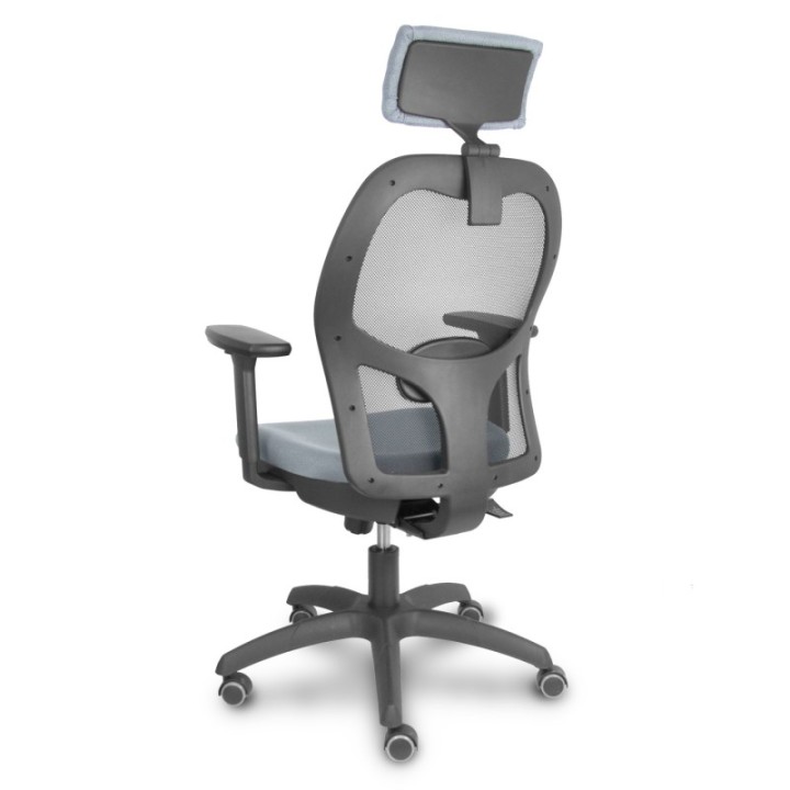 Silla Jorquera traslack malla negra asiento bali gris brazos 3D cabecero regulable