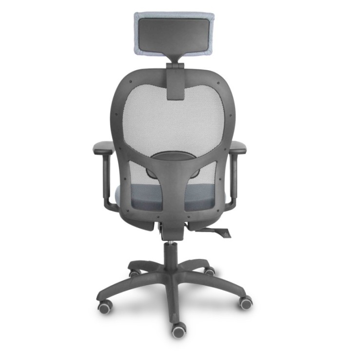 Silla Jorquera traslack malla negra asiento bali gris brazos 3D cabecero regulable