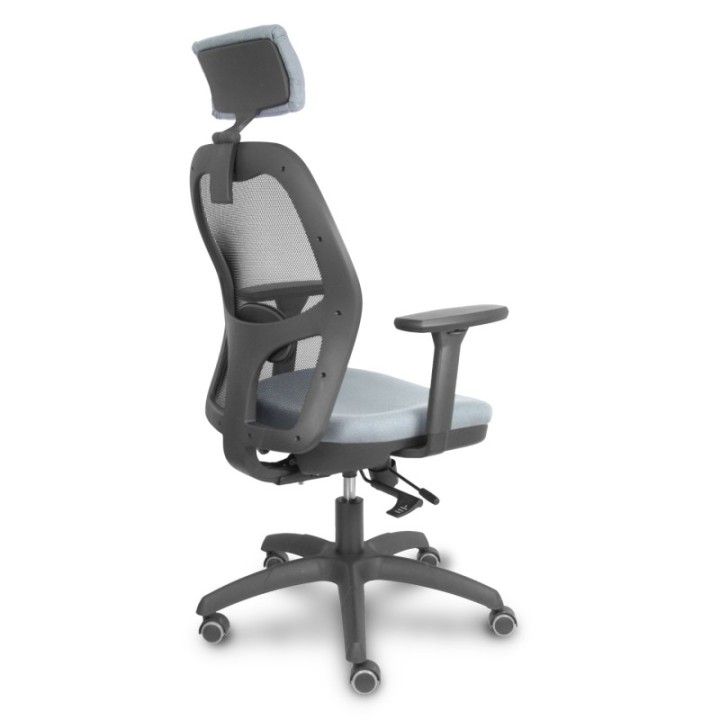 Silla Jorquera traslack malla negra asiento bali gris brazos 3D cabecero regulable