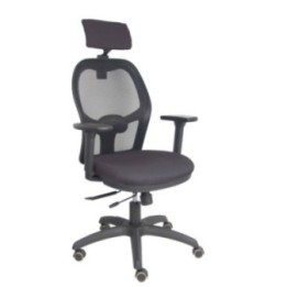 Silla Jorquera traslack malla negra asiento bali gris oscuro brazos 3D cabecero regulable