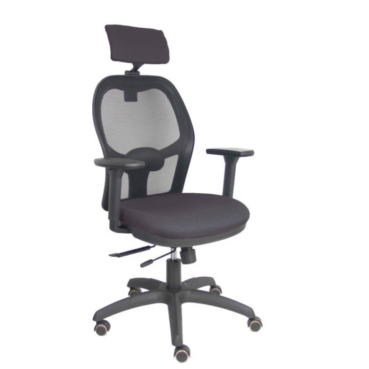 Silla Jorquera traslack malla negra asiento bali gris oscuro brazos 3D cabecero regulable