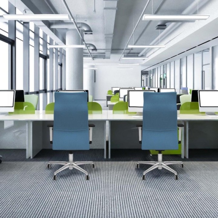 Albacete dirección sincro bali amarillo brazos 1D blancos base aluminio ruedas 65 engomadas