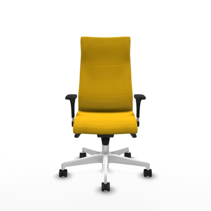 Albacete dirección sincro bali amarillo brazos 1D cromados base blanca ruedas 65 nailon