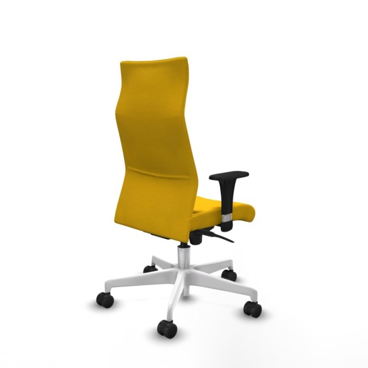 Albacete dirección sincro bali amarillo brazos 1D cromados base blanca ruedas 65 nailon