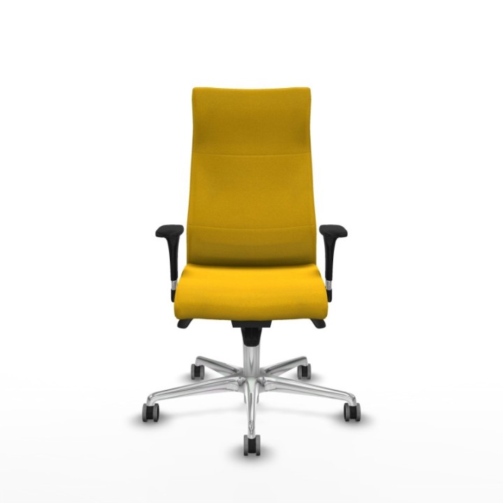 Albacete dirección sincro bali amarillo brazos 1D cromados base aluminio ruedas 65 engomadas