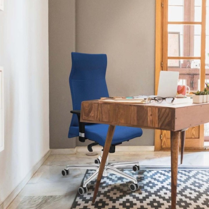 Albacete dirección sincro bali amarillo brazos 1D cromados base aluminio ruedas 65 engomadas