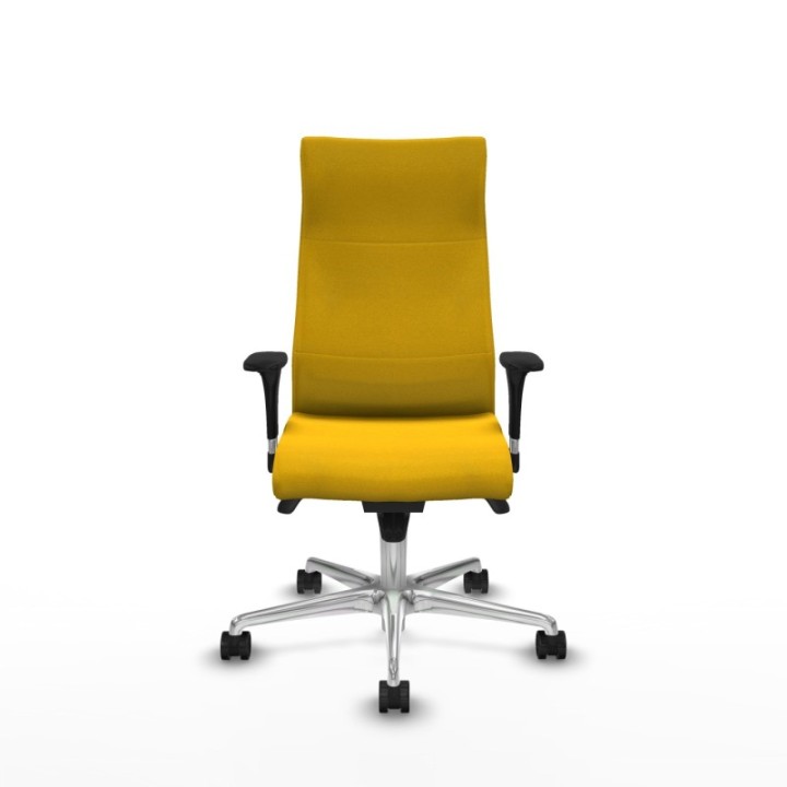 Albacete dirección sincro bali amarillo brazos 1D cromados base aluminio ruedas 65 nailon