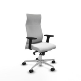 Albacete dirección sincro bali blanco brazos 2D base aluminio ruedas 65 nailon