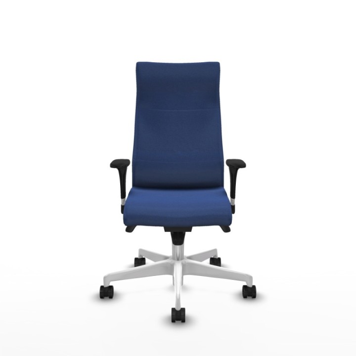 Albacete dirección sincro bali azul marino brazos 1D cromados base blanca ruedas 65 nailon